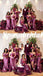 Sexy Mismatched Soft Satin Mermaid Floor Length Bridesmaid Dresses, BD3361