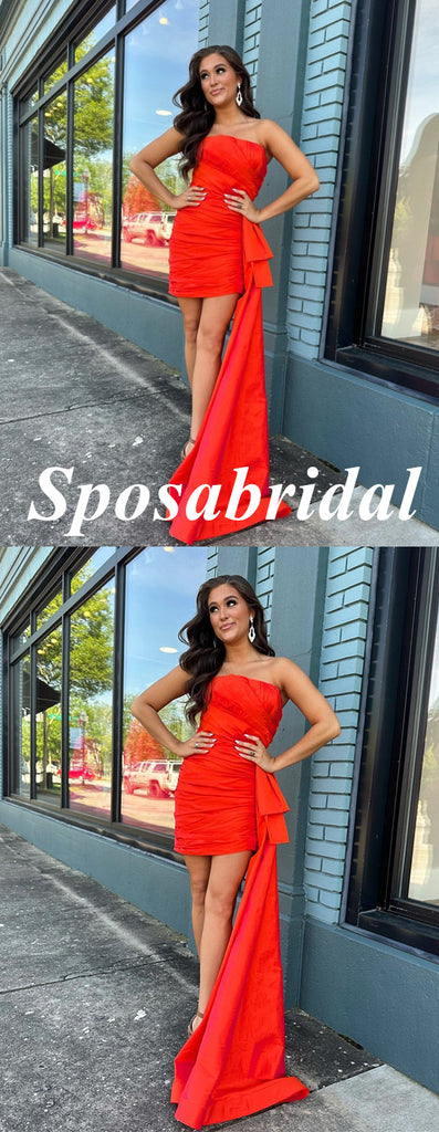 Sexy Sweetheart Sleeveless Sheath Mini Dresses/ Homecoming Dresses With Trail, PD3608