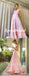 Sexy Pink Soft Satin Spaghetti Straps V-Neck A-Line Long Prom Dresses, PD3786