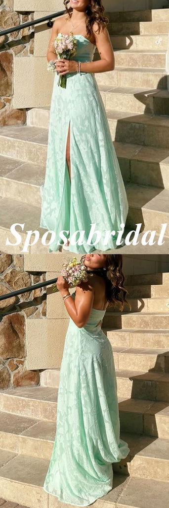 Sexy Sweetheart Sleeveless Side Slit A-Line Maxi Prom Dress, PD4038