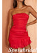 Sexy Red Soft Satin Sweetheart mermaid Mini Dresses/ Homecoming Dresses, PD3567