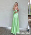 Sexy Soft Satin Sweetheart Sleeveles A-Line Long Prom Dresses, PD3884