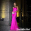 Sexy Fuchsia Pink Organza Sweetheart Sleeveless Mermaid Long Prom Dresses, PD3874