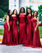 Sexy Mismatched Soft Satin  Mermaid Floor Length Bridesmaid Dresses, BD3355