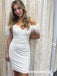 Sexy Off Shoulder Sleeveless Sheath Mini Dresses/ Homecoming Dresses With Feather, PD3647