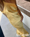 Sexy Gold Soft Satin One Shoulder Sleeveless Open Back Mermaid Long Prom Dresses, PD3855