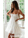 Sexy White Chiffon Spaghetti Straps Sleeveless A-Line Short Prom Dresses/Homecoming Dresses, PD3520