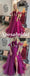 Sexy Special Fabric Sweetheart Side Slit A-Line Long Prom Dresses With Applique, PD3780