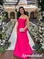 Sexy Satin Sweetheart Sleeveless Mermaid Long Prom Dresses, PD3875