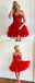 Sexy White Sweetheart V-Neck A-Line Mini Dresses/ Homecoming Dresses With Beading, PD3573