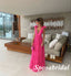 Elegant Pink Chiffon Spaghetti Straps V-Neck Open Back A-Line Long Prom Dresses, PD3800