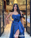 Sexy Taffeta Sweetheart Side Slit A-line Long Prom Dresses, PD3778