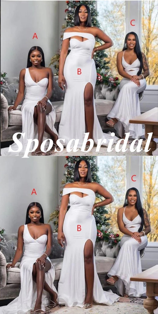 Sexy Mismatched Soft Satin Mermaid Floor Length Bridesmaid Dresses, BD3356