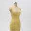 Sparkly Charming Yellow Sequin Mermaid Long Prom Dresses, PD1027