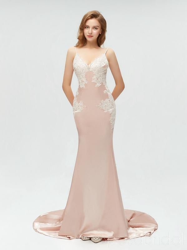 Spaghetti Straps Mermaid Sexy Modest Simple Long Fashion Tren 2019 Prom Dresses with lace, PD1217