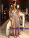 2019 A-Line Charming Sexy Sequin Sparkly Rose Gold and Black Split Prom Dresses, Evening dresses, PD0594 - SposaBridal