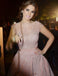 Beads Pink Beautiful Unique New Design Cap Sleeves Prom Dress, Party Dress, PD0314 - SposaBridal