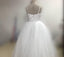Spaghetti Lace Top White Tulle Hot Sale A-line Flower Girl Dresses, FG005