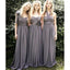 Junior Popular Convertible Chiffon Gray Cheap Long Bridesmaid Dresses Wedding Party, WG111