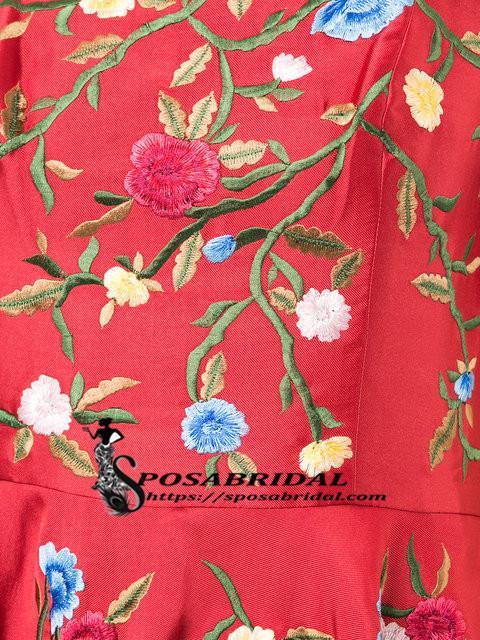 A-line Red Off Shoulder Beautiful Flower Appliques Prom Dresses, Fashion dress for woman, PD0475 - SposaBridal