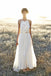 High Neck White Lace Long Sheath Simple Design White Lace Wedding Party Dresses, WD0089