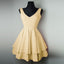 Cheap Short Simple V Neck Black Homecoming Dresses Online, CM531 - SposaBridal