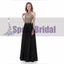 Black Chiffon Gold Halt A-line Gorgeous Prom Dresses, Elegant Formal Prom Dress, PD0480