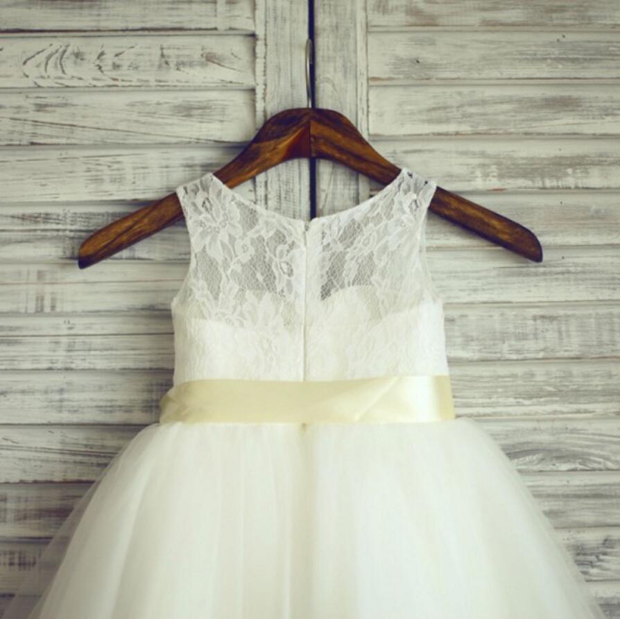 Lace Tulle Pretty Flower Girl Dresses, Weding Little Princess Girl Dresses, FGS017