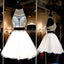 Beading Two pieces Halter sparkly vintage open backs unique casual Rehearsal homecoming dress,BD00196 - SposaBridal