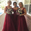 A-line Tulle with Lace Sweetheart Popular Formal Bridesmaid Dresses, wedding guest dress, PD0338 - SposaBridal