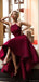 Halter Elegant High-low Burgundy Red Lace Homecoming Dresses, CM511