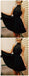 Cheap Short Lace Beaded Halter Black Homecoming Dresses 2018, CM481 - SposaBridal