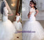 New Hot Selling  Custom Made Half Sleeves Floor Length Lace Mermaid Flower Girl Dresses, Junior Bridesmaid Dresses, FG114