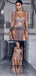2019 Charming A-Line Sexy Sequin Sparkly Rose Gold Split Modest Party Prom Dresses, PD0900 - SposaBridal