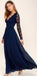 Cheap Chiffon Lace top Long Sleeves Custom Popular Open Back Bridesmaid Dress, WG215