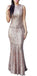 Pink Open Back Sequin Sparkly Mermaid Sexy Long Prom Dresses, PD0609