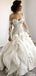 Modest Strapless Lace Top Ruffles New Off the Shoulder Wedding Dresses, WD307