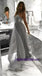 Silver Grey Long Tulle Sequin Straps Sexy Elegant Prom Dresses, Most Popular Prom Dress, hot sale evening dresses, PD0724