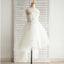 Fashion Hi-low Lovely Appliques Cap Sleeve  Open Back See-through Tulle Flower Girl Dresses, FGS029
