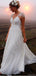 Backless Cap Sleeve V Neck Simple Beach Wedding Dresses, WD329