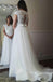 Open Back Cap Sleeve A-line Tulle Cheap Wedding Dresses Online, WD353