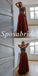 Sexy Satin And Tulle Halter Sleeveless Side Slit A-Line Long Prom Dresses,PD3655
