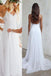 Sexy Spaghetti Strap Backless Lace Top A-line Cheap Beach Wedding Dresses, WD311