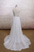 Backless V Neck Cap Sleeve Lace Simple Cheap Beach Wedding Dresses, WD323 - SposaBridal