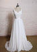 Backless V Neck Lace Straps Simple Cheap Beach Wedding Dresses, WD324 - SposaBridal