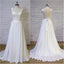 Cheap Backless V Neck Lace Straps Simple Beach Wedding Dresses, WD325 - SposaBridal