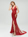 Charming Elegant Colorful Full Lace Mermaid  ELegant Side Split Prom Dresses, PD1025