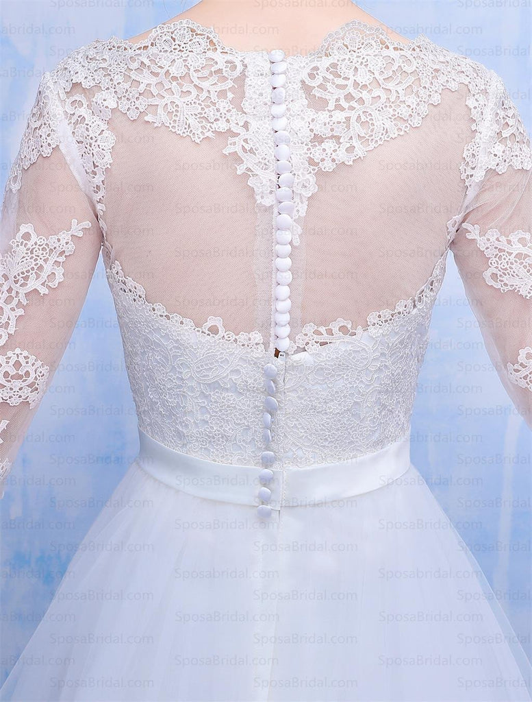 Long Sleeves Lace Applique Crystal Elegant Beautiful Real Made Newest Style Wedding Dresses, WD0223