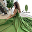 Sage Green Cute Sweetheart Spaghetti Strap A-line Long Prom Dress, PD3141