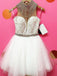 High Neck See Through Rhinestone Cute Pink Homecoming Dresses, CM496